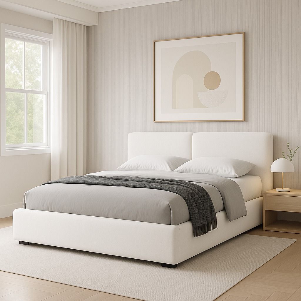 Valencia Velvet Fabric Platform Bed