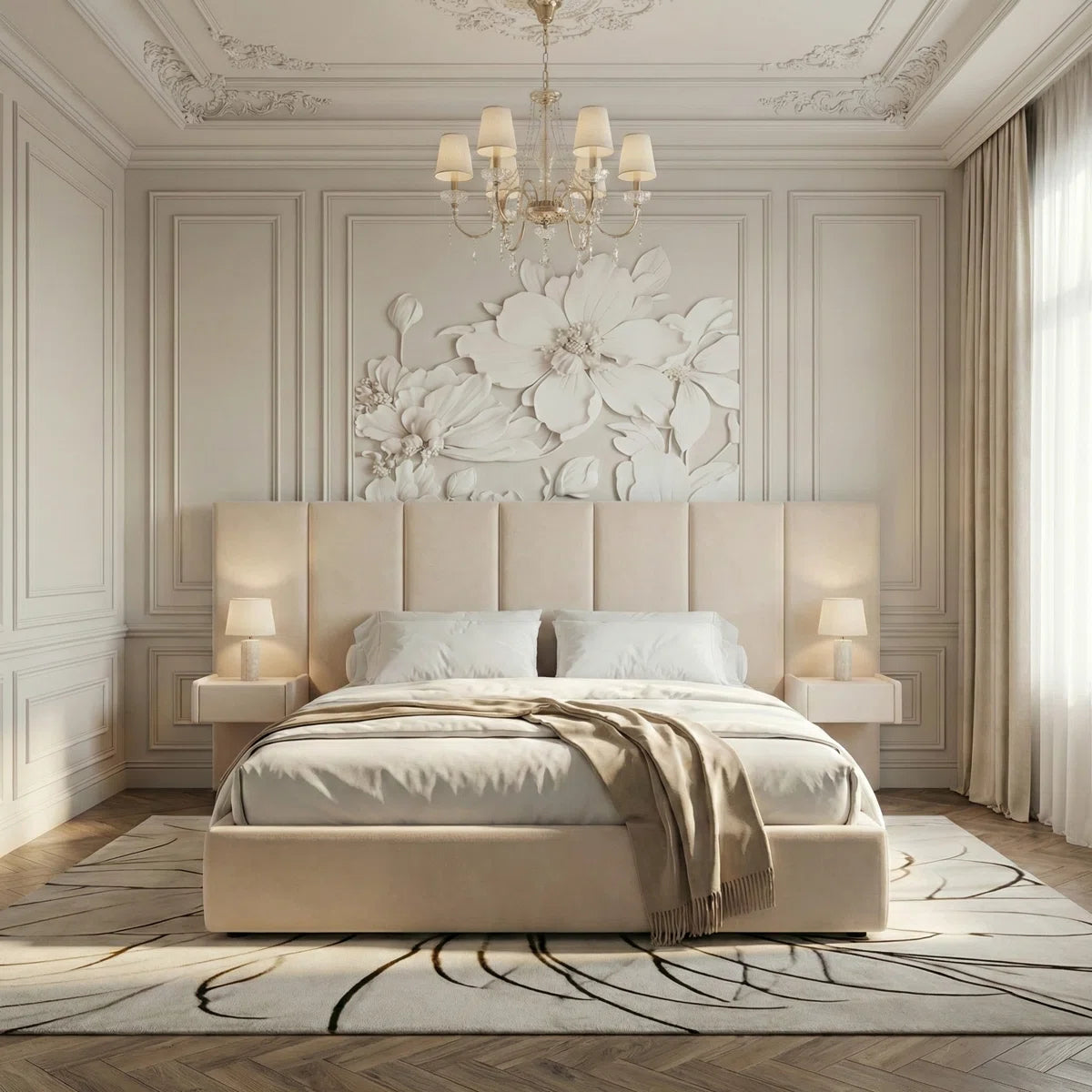 Lokaste Velvet Upholstered Hydraulic Storage Bed