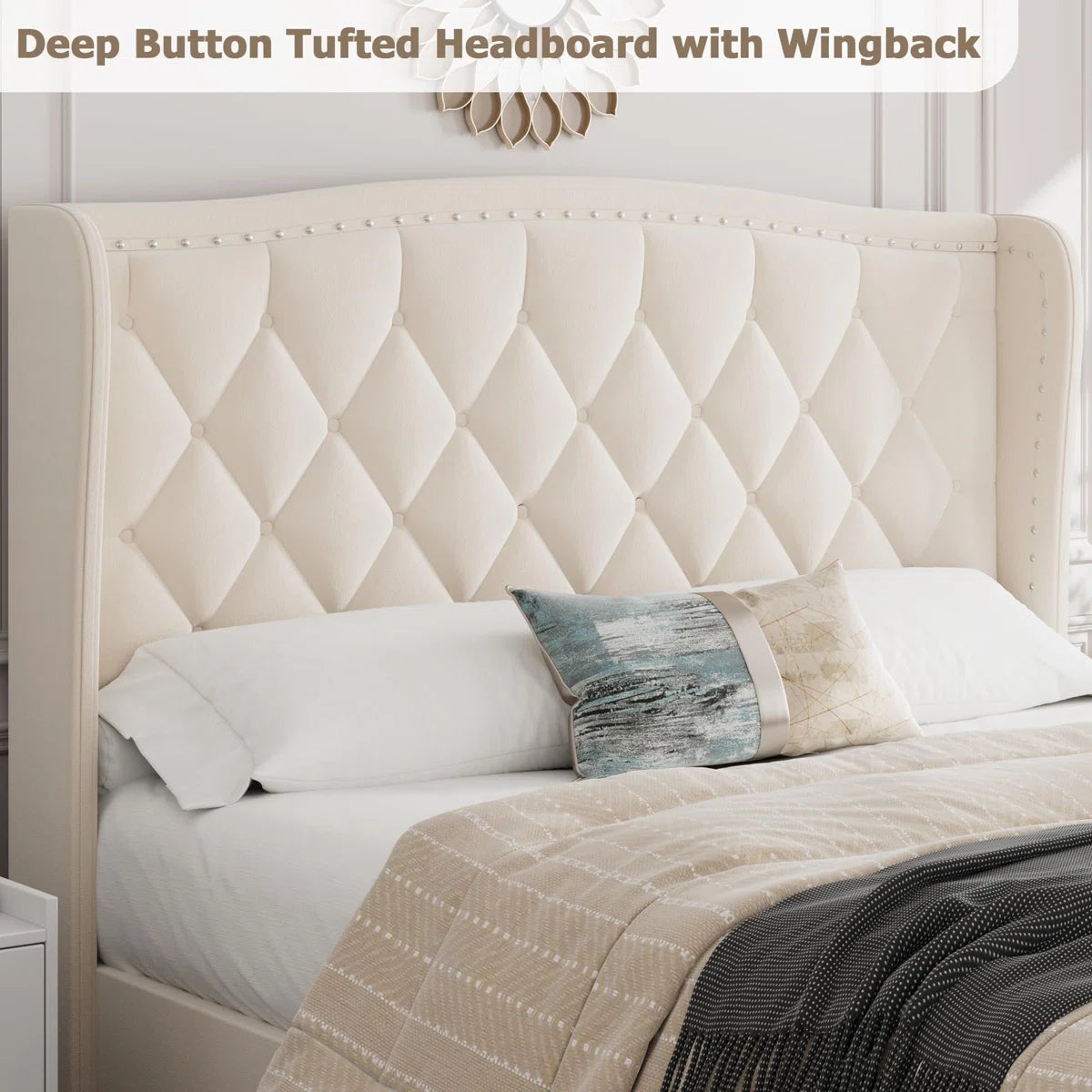 Lunara Velvet Platform Bed