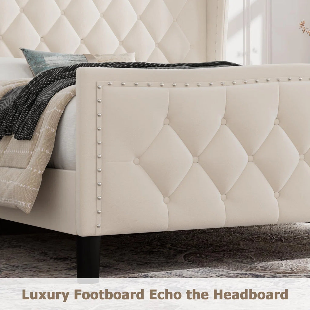 Lunara Velvet Platform Bed