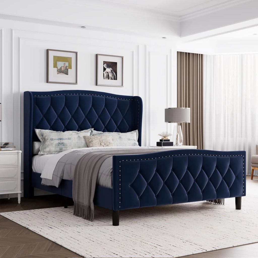 Lunara Velvet Platform Bed