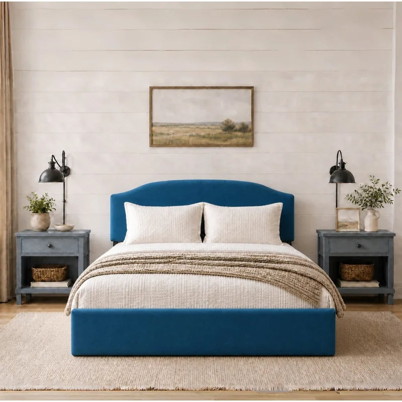 Aurevia Velvet Upholstered Platform Bed