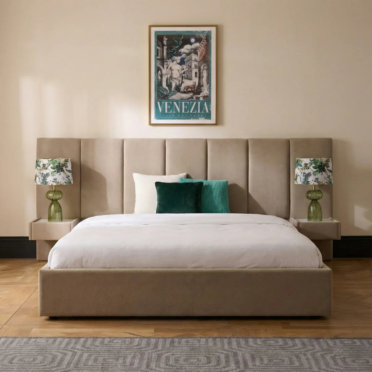 Lokaste Velvet Upholstered Hydraulic Storage Bed