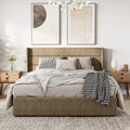 Elara Luxury  Linen Upholstered Hydraulic Storage Bed
