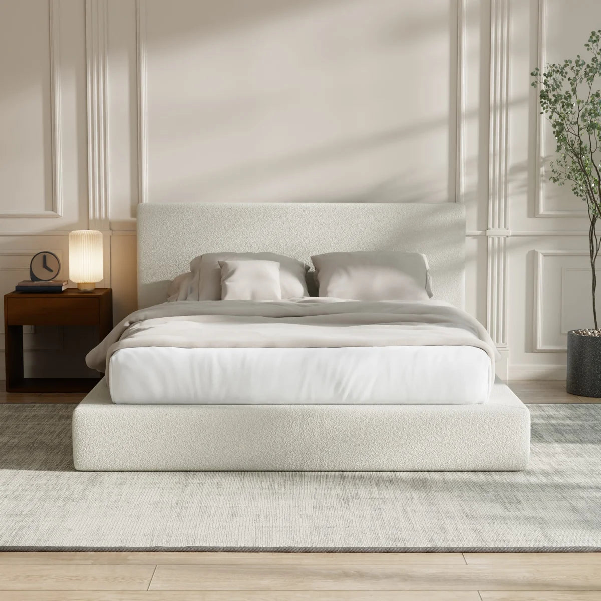 Arusha Bouclé Upholstered Platform Bed