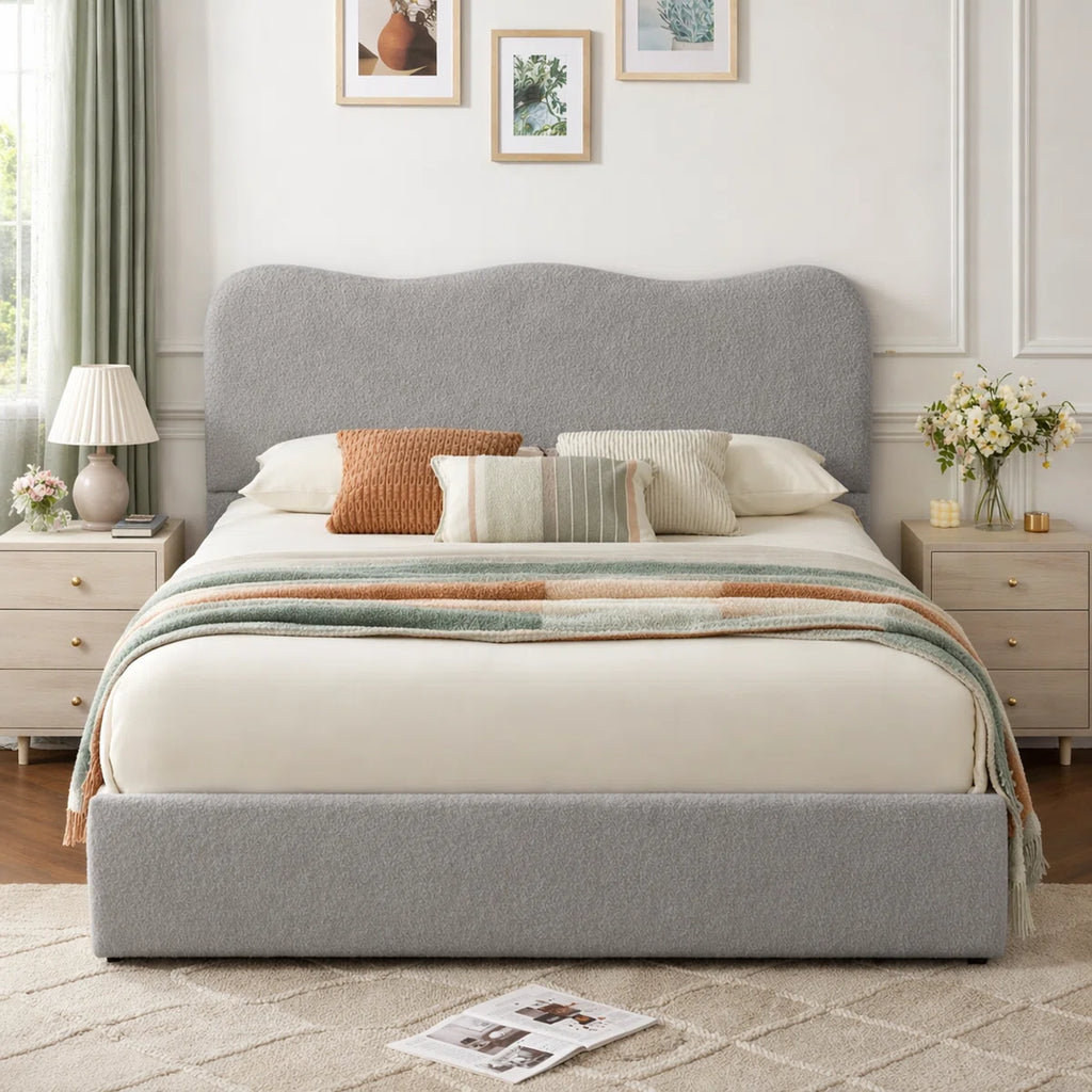 Arusha Boucle Upholstered Platform Bed