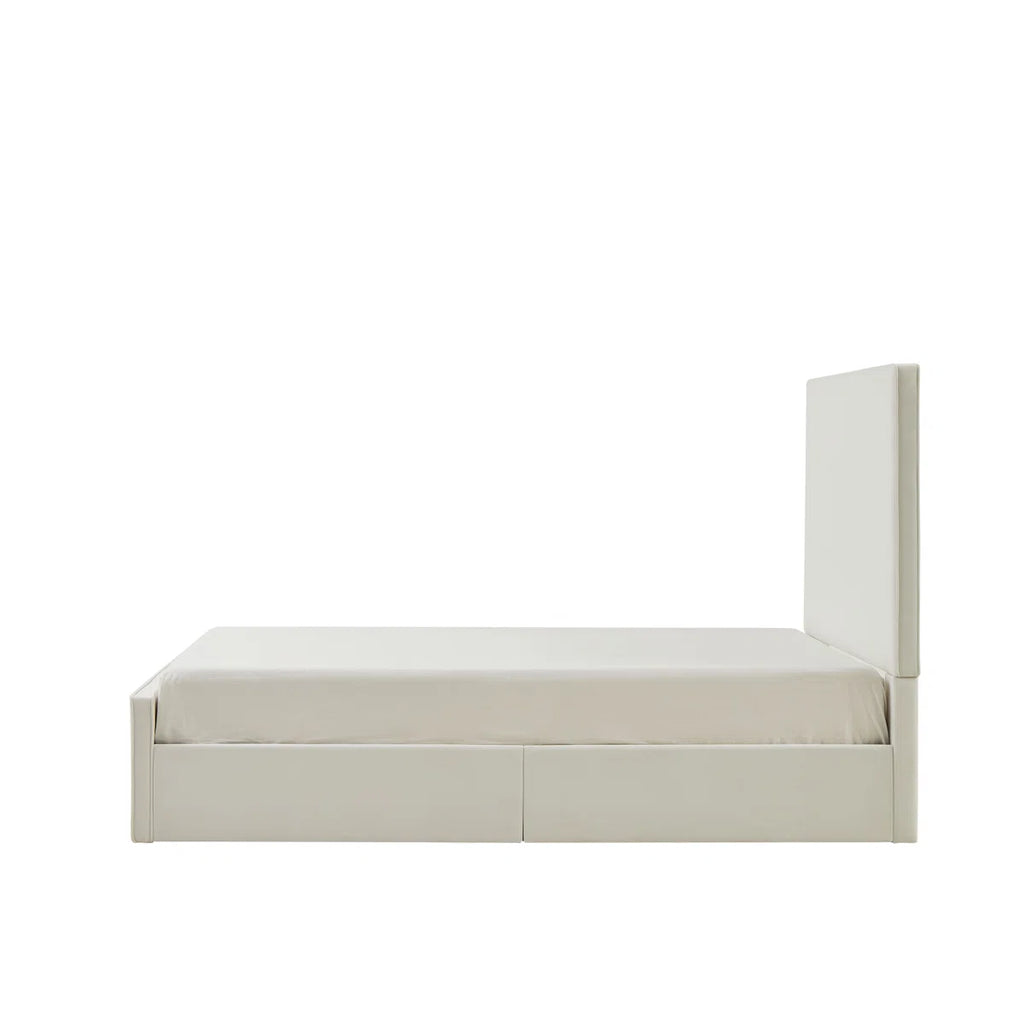 Verelle Velvet Upholstered Hydraulic Storage Bed