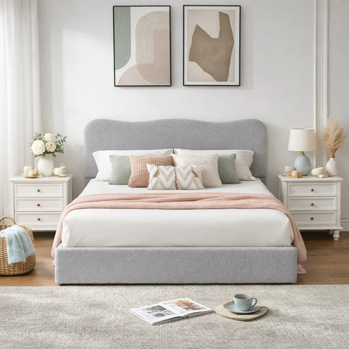 Arusha Boucle Upholstered Platform Bed