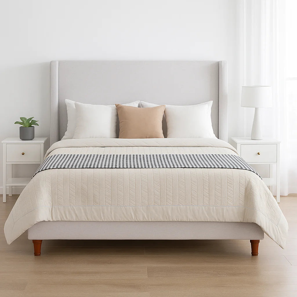 Velmora Velvet Wingback Bed
