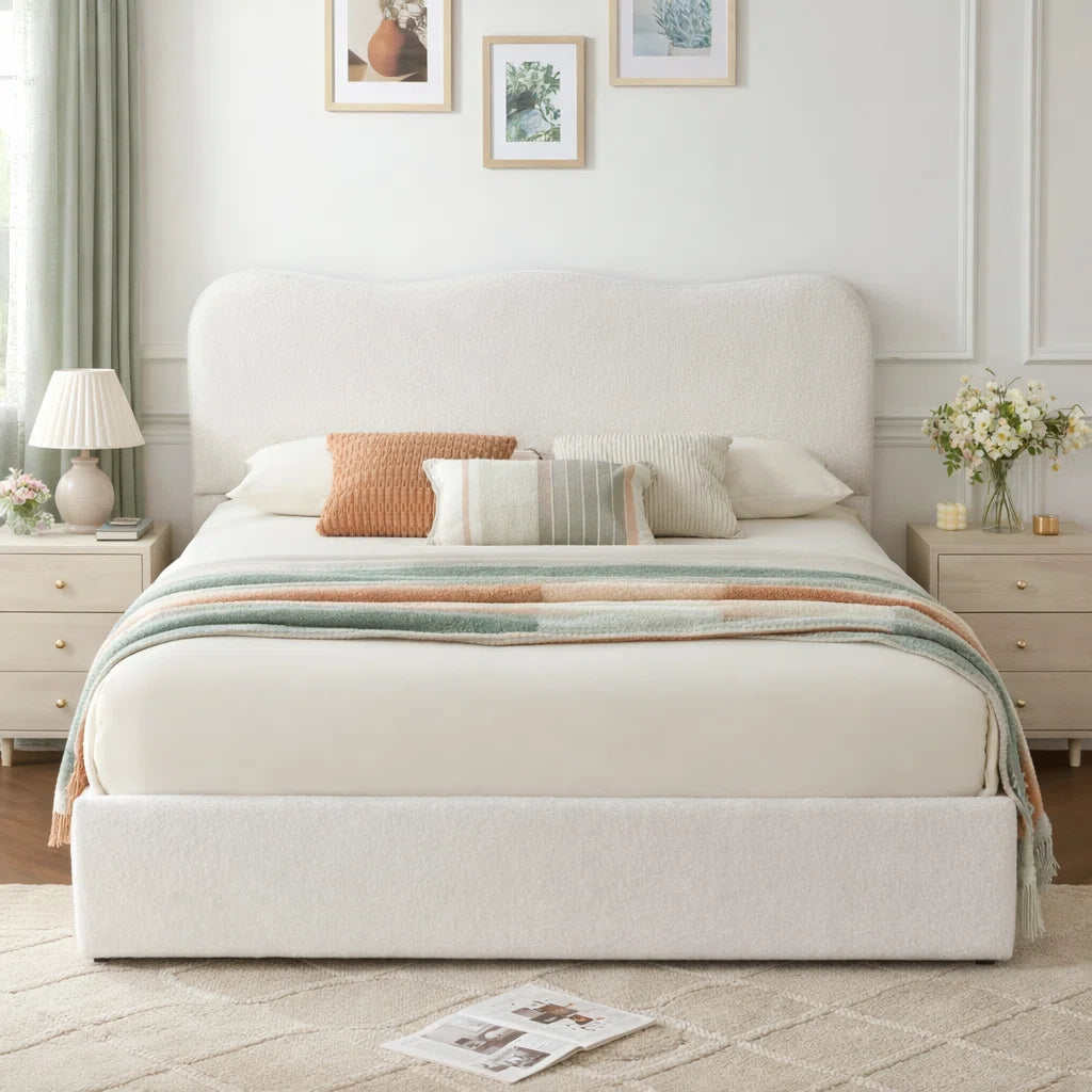 Arusha Boucle Upholstered Platform Bed