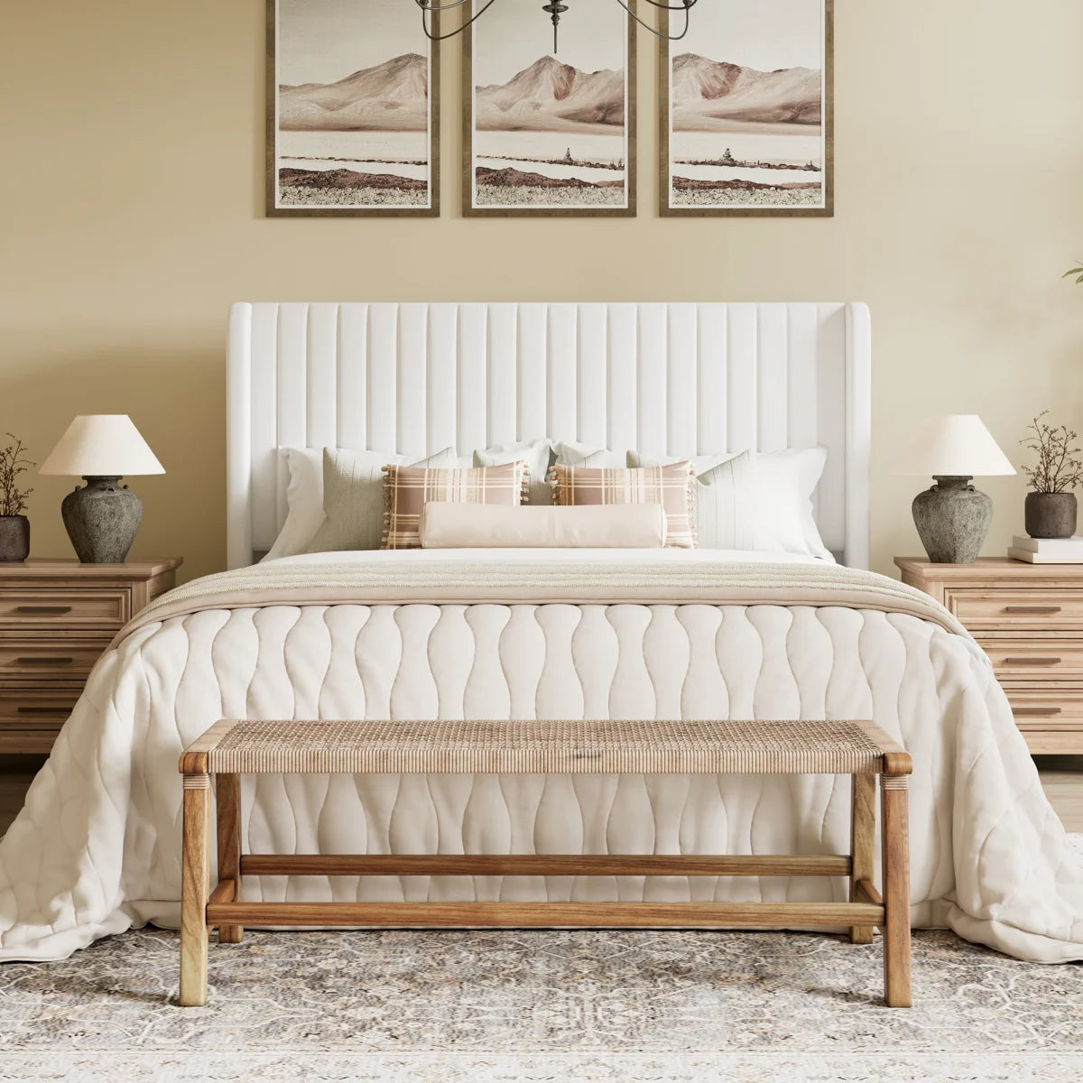 Calisse Velvet Platform Bed